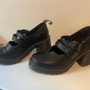 Dr. Martens (Eviee) Black Chunky Heel Mary Janes